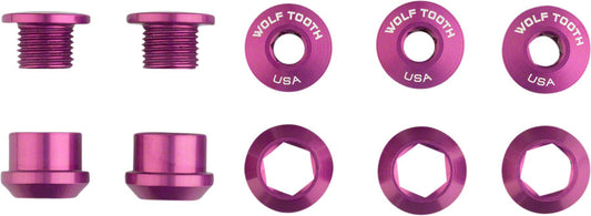 Wolf Tooth 1x Chainring Bolt Set - 6mm Dual Hex Fittings Set/5 Purple-Goodwynn's