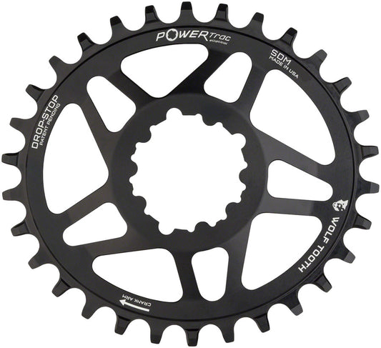 Wolf Tooth Elliptical Direct Mount Chainring - 28t SRAM Direct Mount Drop-Stop For SRAM 3-Bolt Cranksets 6mm Offset BLK-Goodwynn's