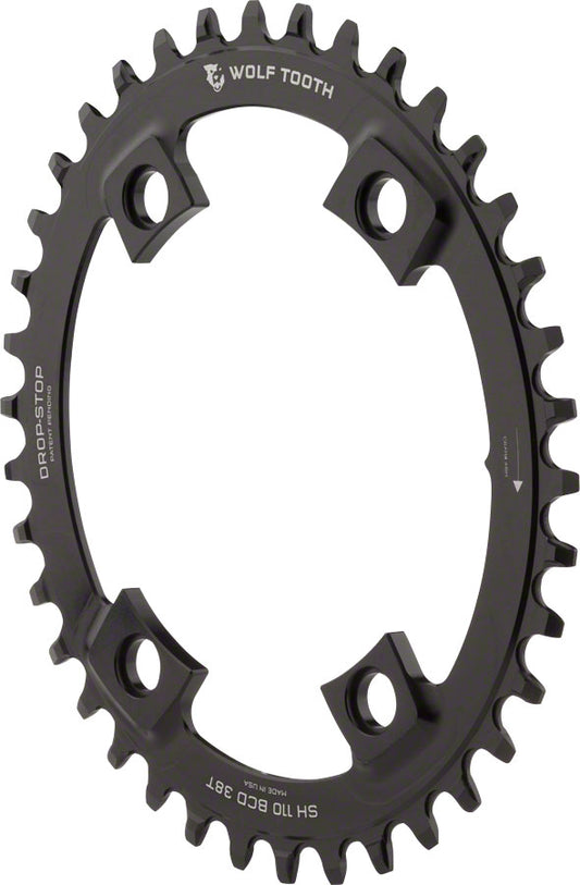 Wolf Tooth Elliptical Shimano 110 Asymmetric BCD Chainring - 40t 110 Asymmetric BCD 4-Bolt Drop-Stop For Shimano Cranks BLK-Goodwynn's