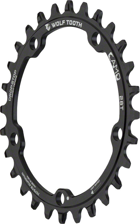 Wolf Tooth CAMO Aluminum Chainring - 28t Wolf Tooth CAMO Mount Drop-Stop A BLK