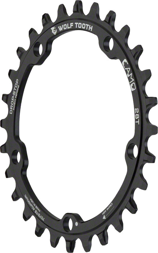 Wolf Tooth CAMO Aluminum Chainring - 28t Wolf Tooth CAMO Mount Drop-Stop A BLK-Goodwynn's