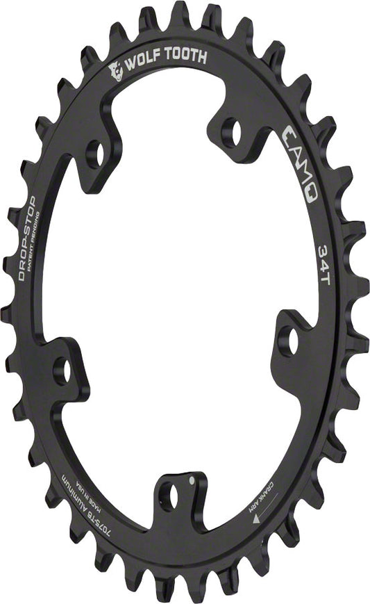 Wolf Tooth CAMO Aluminum Chainring - 34t Wolf Tooth CAMO Mount Drop-Stop A BLK-Goodwynn's