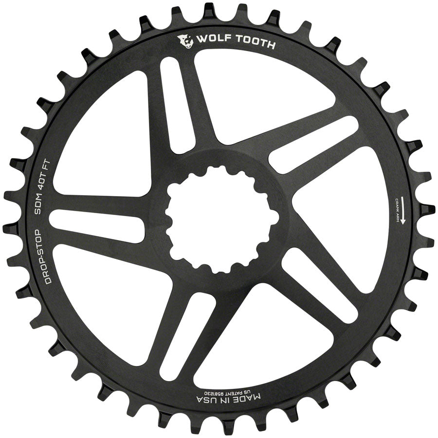 Wolf Tooth Direct Mount Chainring - 40t SRAM Direct Mount For SRAM 3-Bolt 6mm Offset Drop-Stop B Flattop Compatible BLK-Goodwynn&#39;sGoodwynn&#39;s