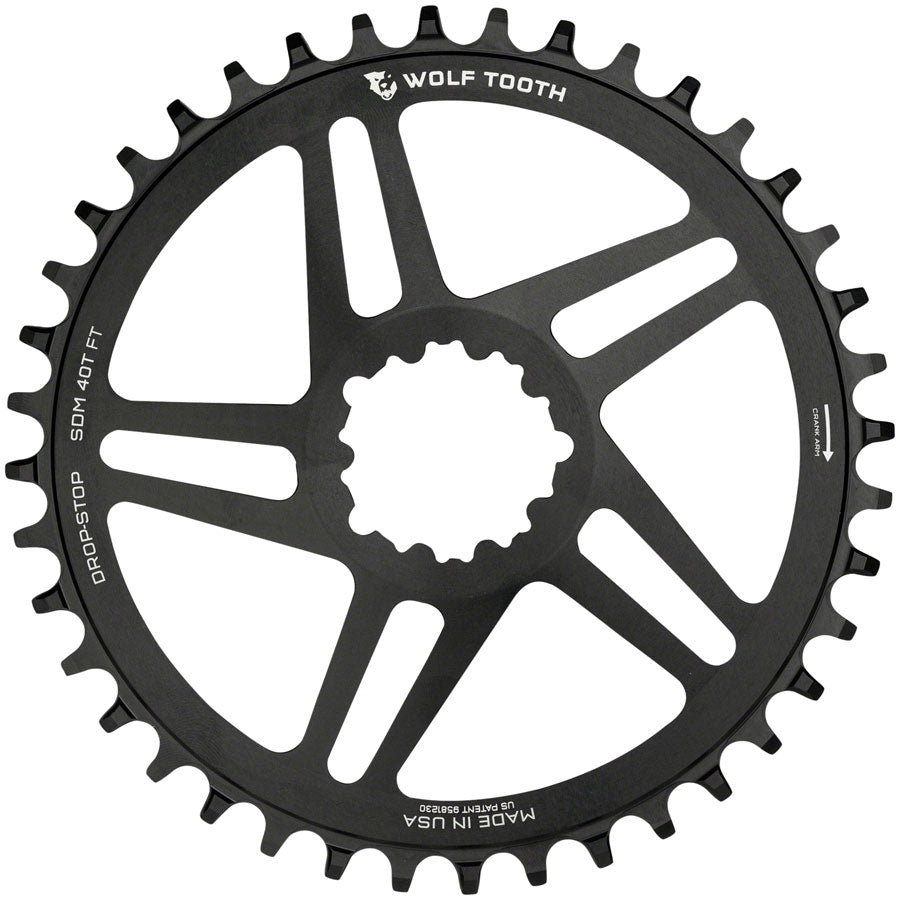 Wolf Tooth Direct Mount Chainring - 42t SRAM Direct Mount For SRAM 3-Bolt 6mm Offset Drop-Stop B Flattop Compatible BLK