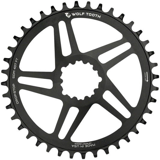 Wolf Tooth Direct Mount Chainring - 42t SRAM Direct Mount For SRAM 3-Bolt 6mm Offset Drop-Stop B Flattop Compatible BLK-Goodwynn's