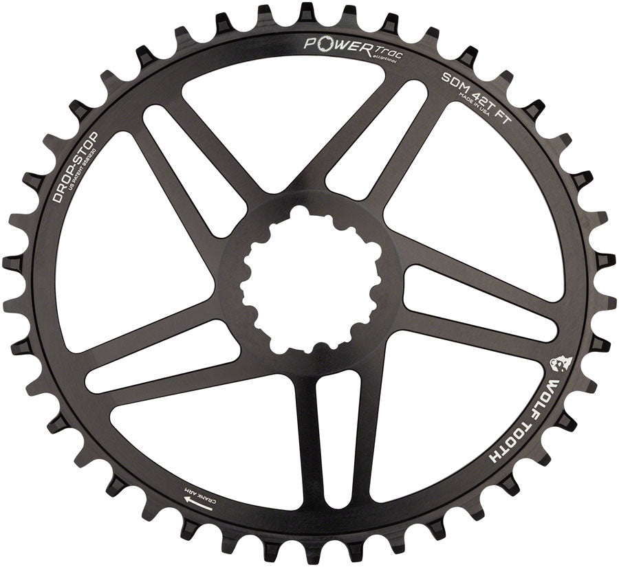 Wolf Tooth Elliptical Direct Mount Chainring - 38t SRAM Direct Mount 6mm Offset Drop-Stop Flattop Compatible BLK-Goodwynn&#39;sGoodwynn&#39;s