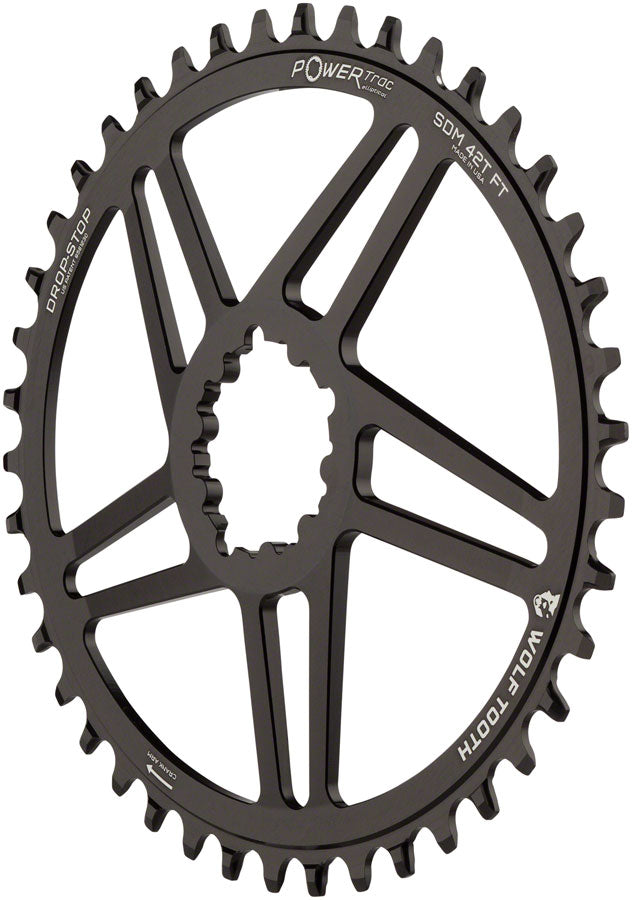 Wolf Tooth Elliptical Direct Mount Chainring - 38t SRAM Direct Mount 6mm Offset Drop-Stop Flattop Compatible BLK-Goodwynn&#39;sGoodwynn&#39;s