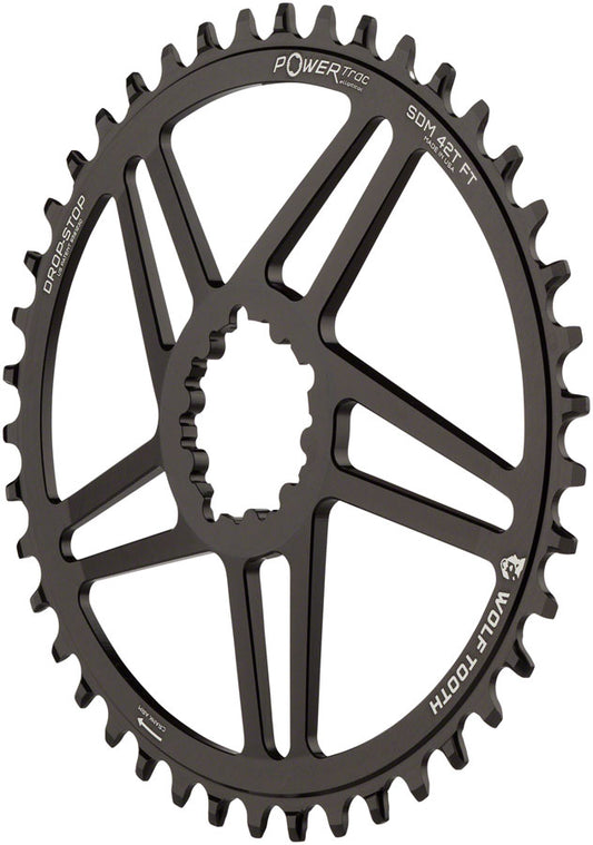 Wolf Tooth Elliptical Direct Mount Chainring - 38t SRAM Direct Mount 6mm Offset Drop-Stop Flattop Compatible BLK-Goodwynn's