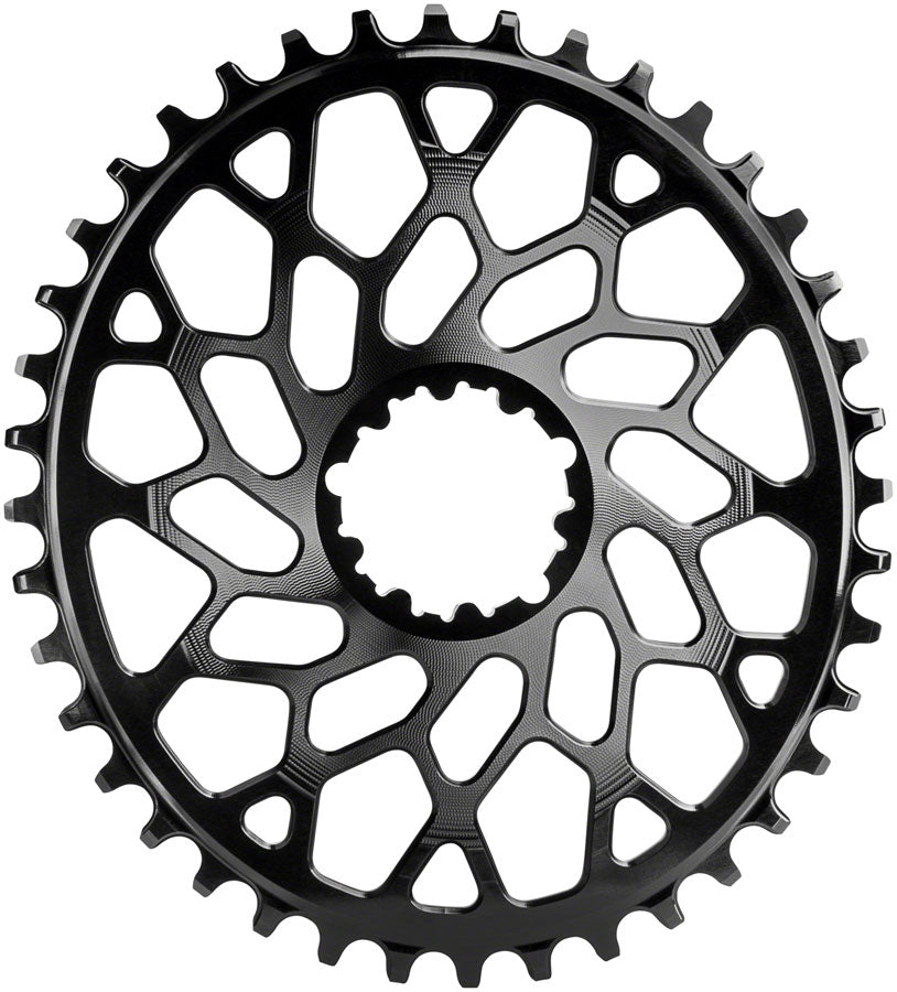 Absolute Black Spiderless GXP/BB30 DM CX Oval Chainring 38T - Bk-Goodwynn&#39;sGoodwynn&#39;s