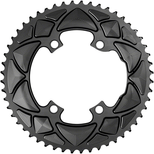 Absolute Black Round Chainring 4x110BCD Shimano Asym 52T - Black-Goodwynn's