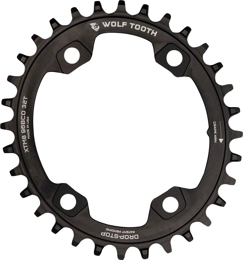 Wolf Tooth Elliptical 96 BCD Chainring - 30t 96 Asymmetric BCD 4-Bolt Drop-Stop For Shimano XTR M9000 M9020 Cranks BLK-Goodwynn&#39;sGoodwynn&#39;s