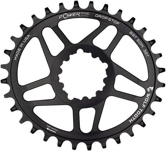 Wolf Tooth Elliptical Direct Mount Chainring - 34t SRAM Direct Mount Drop-Stop A For SRAM 3-Bolt Boost Cranksets 3mm Offset BLK-Goodwynn's