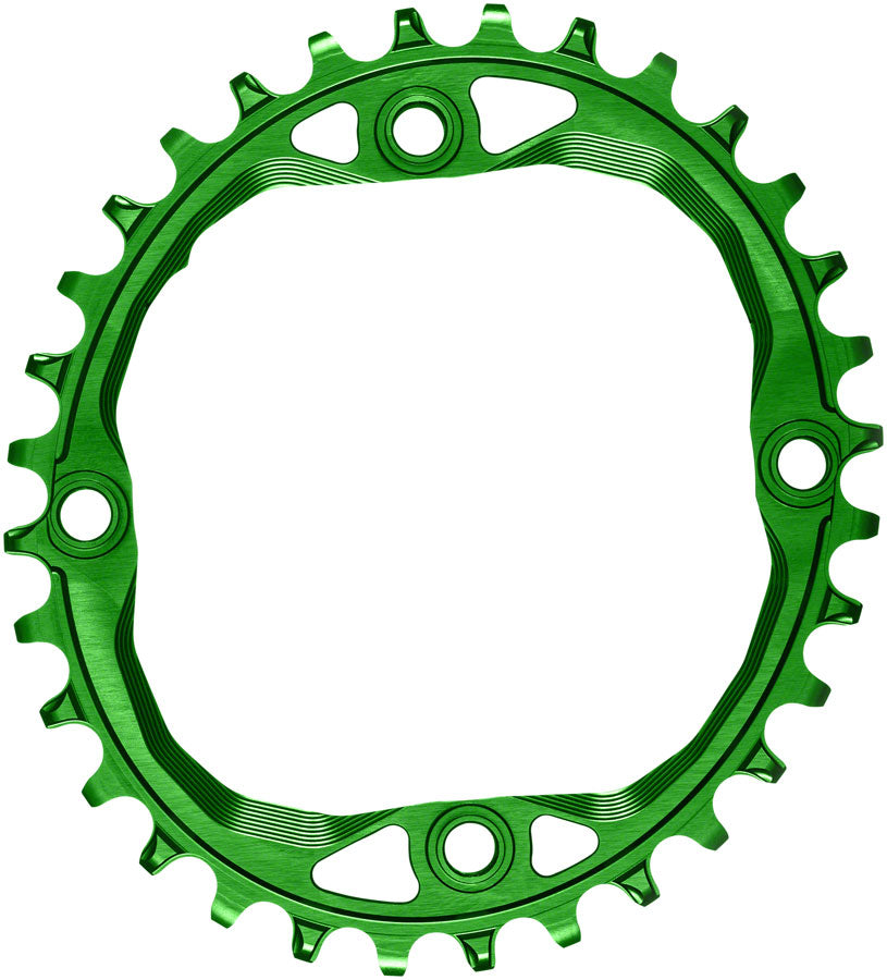 absoluteBLACK Oval 104 BCD Chainring - 32t 104 BCD 4-Bolt Narrow-Wide Green