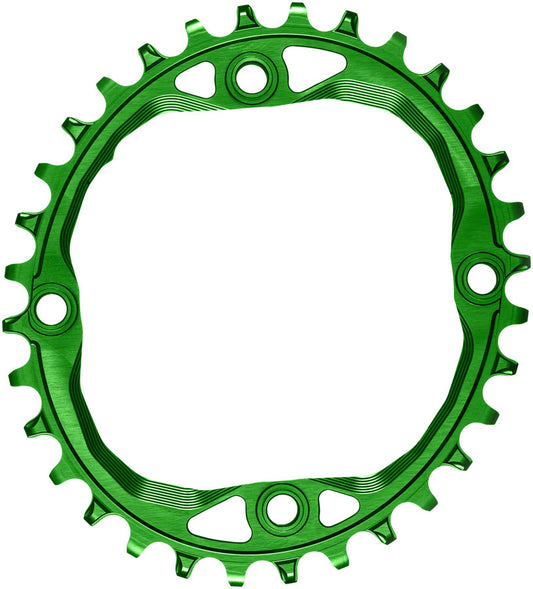 absoluteBLACK Oval 104 BCD Chainring - 32t 104 BCD 4-Bolt Narrow-Wide Green-Goodwynn's