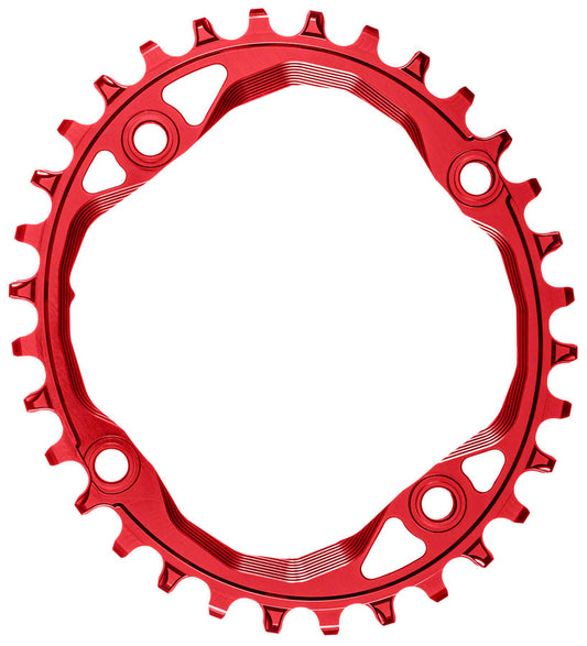 absoluteBLACK Oval 104 BCD Chainring - 32t 104 BCD 4-Bolt Narrow-Wide Red-Goodwynn's