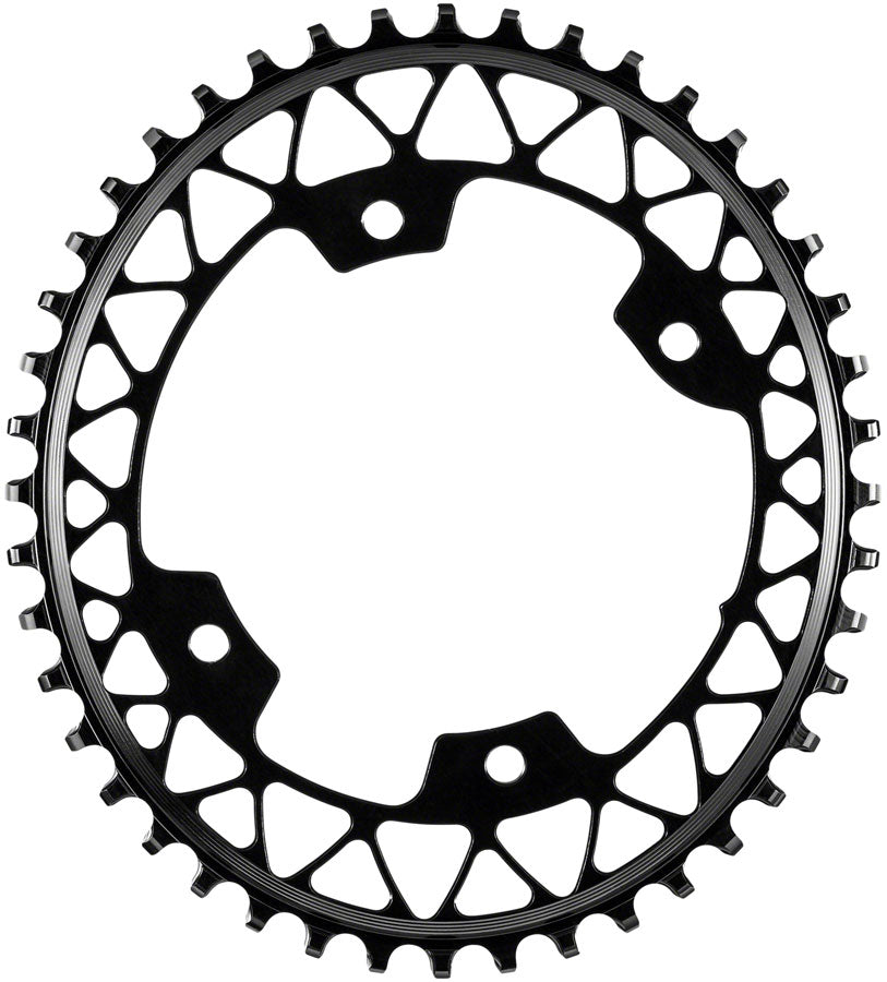 absoluteBLACK Oval 110 BCD Gravel Chainring - 46t 110 Shimano Asymmetric BCD 4-Bolt Narrow-Wide BLK