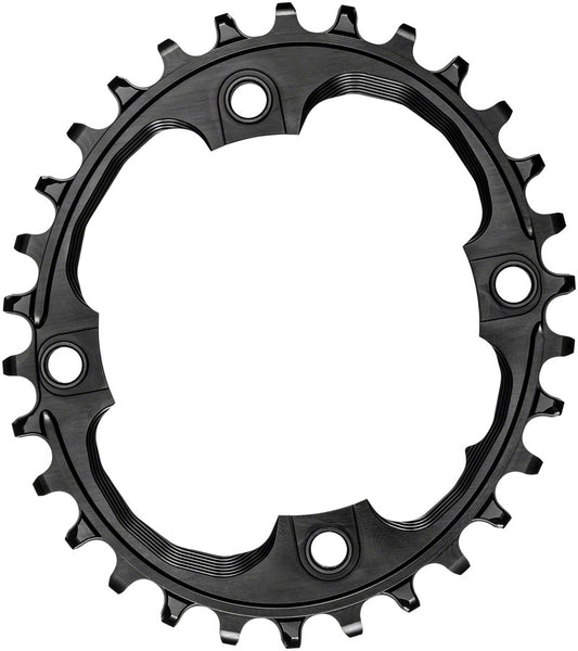 absoluteBLACK Oval 94 BCD Chainring - 30t 94 BCD 4-Bolt Narrow-Wide Black-Goodwynn's