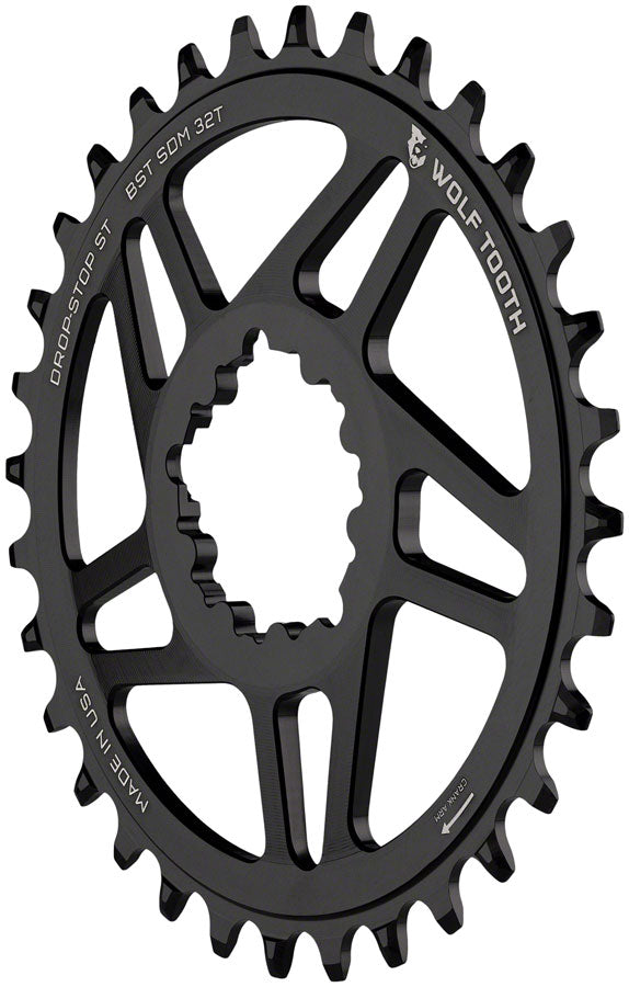 Wolf Tooth Direct Mount Chainring - 30t SRAM Direct Mount For SRAM 3-Bolt Boost Requires 12-Speed Hyperglide+ Chain BLK