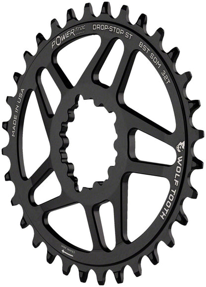 Wolf Tooth Direct Mount Chainring - 32t SRAM Direct Mount For SRAM 3-Bolt Boost Requires 12-Speed Hyperglide+ Chain BLK