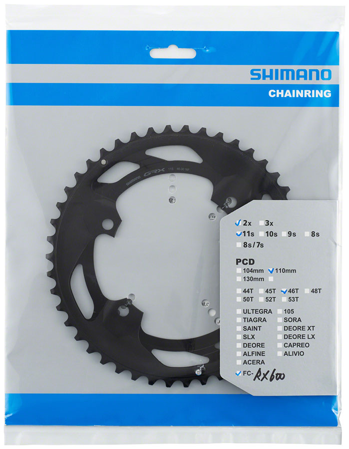 Shimano FC-RX600-11 Chainring - 46t 110 BCD For 2x11 Black