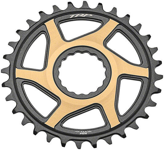 TRP CR-M9050 Boost Direct Mount Chainring - 30t 12-Speed CINCH Mount 3mm Offset 7075-T6 Aluminum Sandblasted BLK/Gold-Goodwynn's