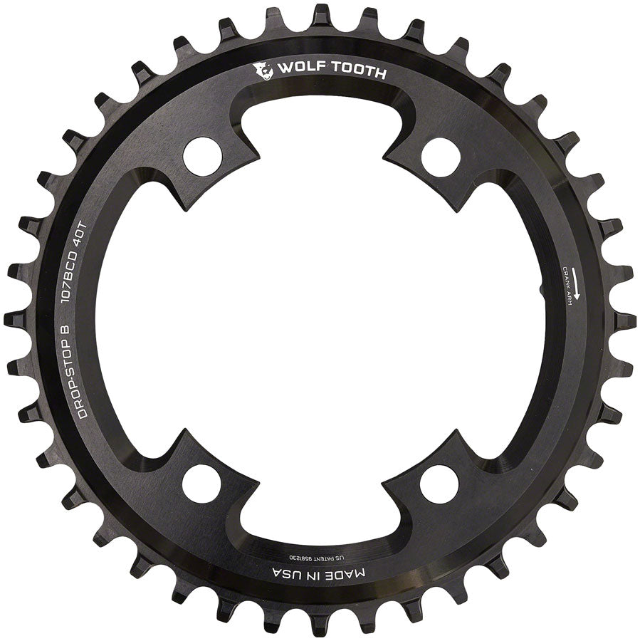 Wolf Tooth 107 BCD Chainring - 40t Compatible SRAM 107 BCD Drop-Stop B 4-Bolt BLK-Goodwynn&#39;sGoodwynn&#39;s