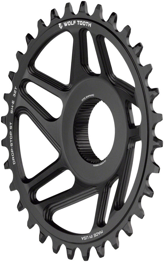 Wolf Tooth Shimano EP-8 Direct Mount Chainring - Drop-Stop ST 32T Black