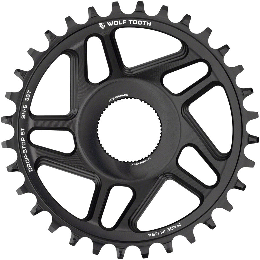 Wolf Tooth Shimano EP-8 Direct Mount Chainring - Drop-Stop ST 32T Black-Goodwynn&#39;sGoodwynn&#39;s