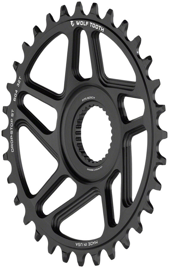 Wolf Tooth Bosch Gen 4 Direct Mount Chainring - Drop-Stop ST 32T Black