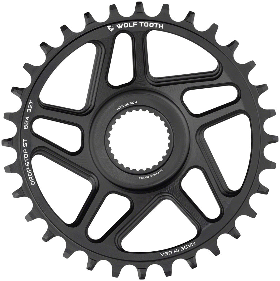 Wolf Tooth Bosch Gen 4 Direct Mount Chainring - Drop-Stop ST 32T Black