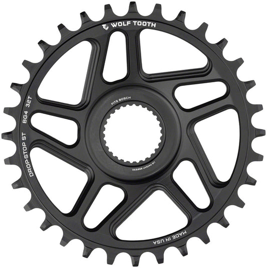 Wolf Tooth Bosch Gen 4 Direct Mount Chainring - Drop-Stop ST 32T Black-Goodwynn's