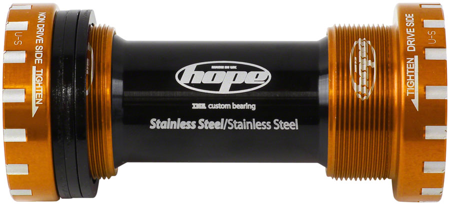 Hope BSA Threaded Bottom Bracket - 68/73mm For 24mm Spindle Stainless Orange