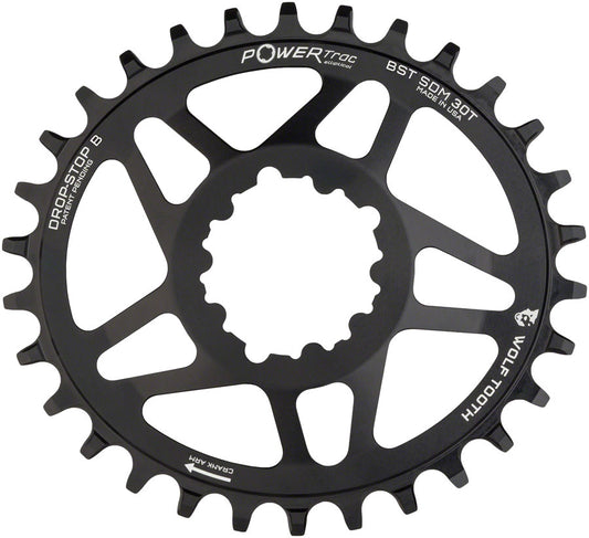 Wolf Tooth Elliptical Direct Mount Chainring - 30t SRAM Direct Mount Drop-Stop B For SRAM 3-Bolt Boost Cranksets 3mm Offset BLK-Goodwynn's