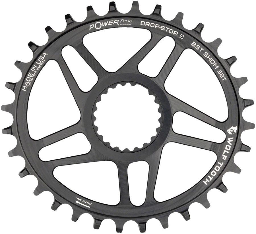 Wolf Tooth Elliptical Direct Mount Chainring - 32t Shimano Direct Mount Drop Stop B Boost 3mm Offset BLK-Goodwynn&#39;sGoodwynn&#39;s