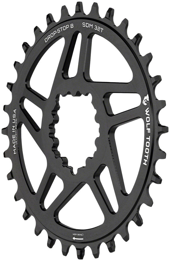 Wolf Tooth Direct Mount Chainring - 36t SRAM Direct Mount Drop-Stop B For SRAM 3-Bolt Boost Cranks 3mm Offset BLK-Goodwynn&#39;sGoodwynn&#39;s