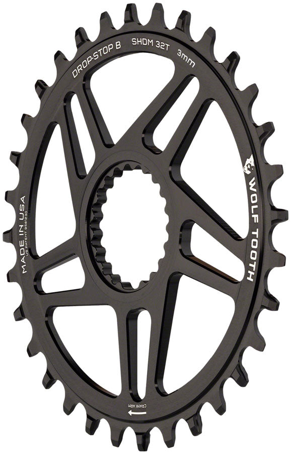 Wolf Tooth Direct Mount Chainring - 32t Shimano Direct Mount Drop Stop B Boost 3mm Offset BLK-Goodwynn&#39;sGoodwynn&#39;s