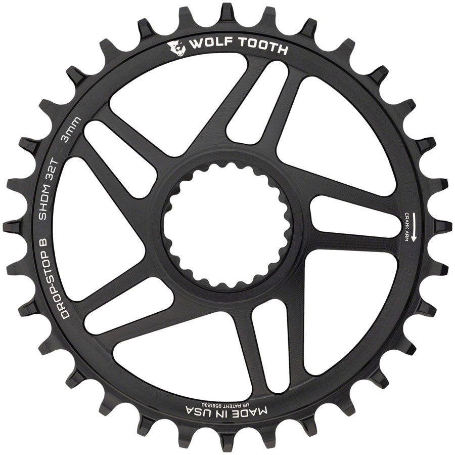 Wolf Tooth Direct Mount Chainring - 32t Shimano Direct Mount Drop Stop B Boost 3mm Offset BLK-Goodwynn&#39;sGoodwynn&#39;s