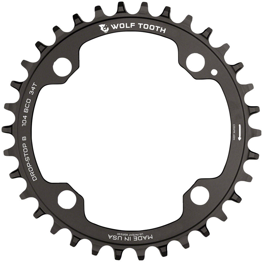 Wolf Tooth 104 BCD Chainring - 30t 104 BCD 4-Bolt Drop-Stop B Black-Goodwynn&#39;sGoodwynn&#39;s