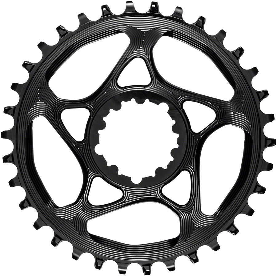 absoluteBLACK Round Narrow-Wide Direct Mount Chainring - 34t SRAM 3-Bolt Direct Mount 3mm Offset BLK