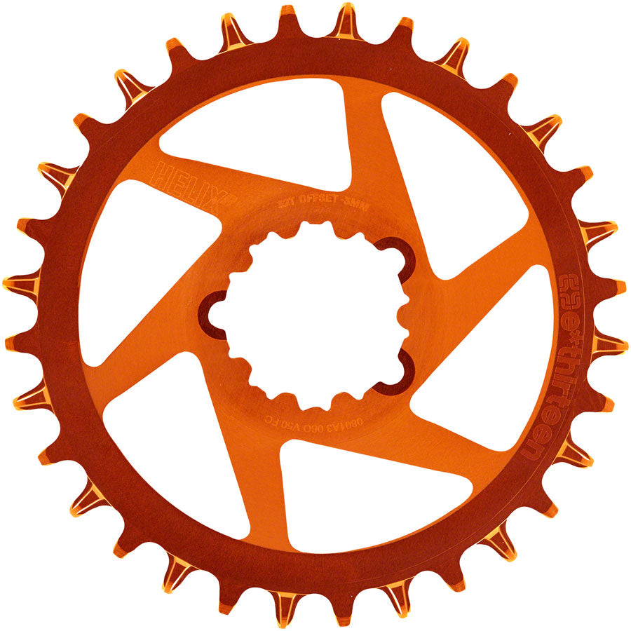 e*thirteen Helix R Guidering - 32t 11/12-Speed 3mm Offset SRAM 3-Bolt DM Naranja-Goodwynn&#39;sGoodwynn&#39;s