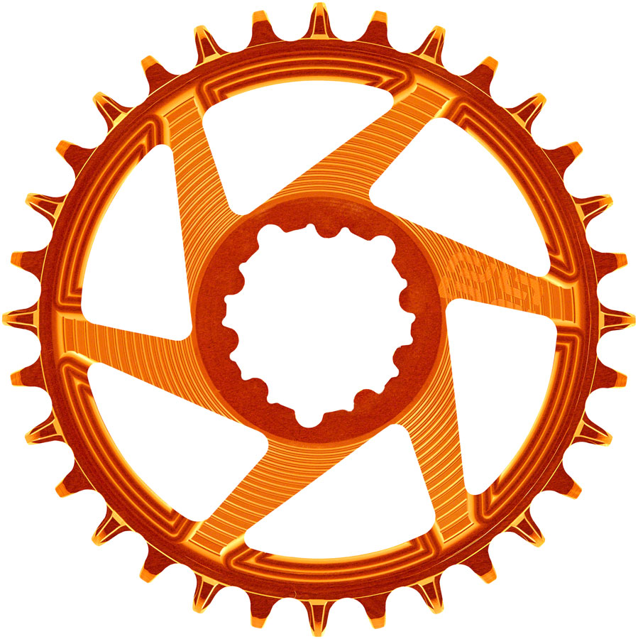 e*thirteen Helix R Guidering - 32t 11/12-Speed 3mm Offset SRAM 3-Bolt DM Naranja