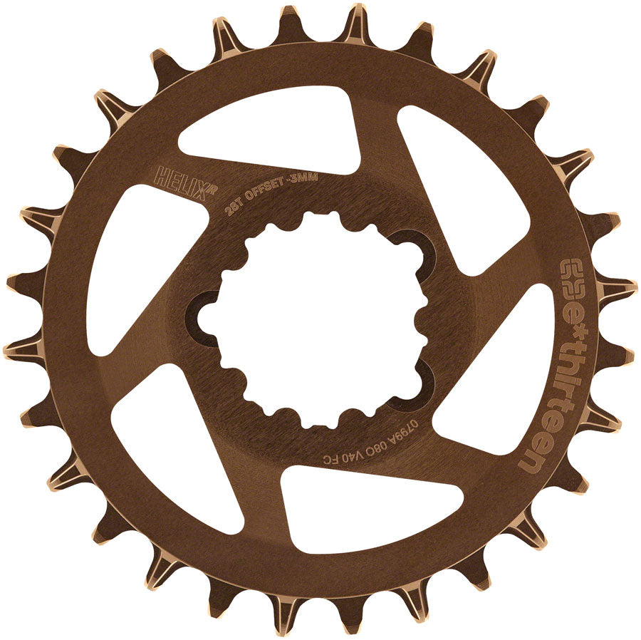 e*thirteen Helix R Guidering - 28t 11/12-Speed 3mm Offset SRAM 3-Bolt DM Bronze