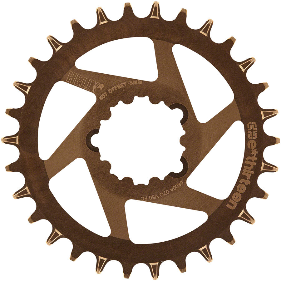 e*thirteen Helix R Guidering - 30t 11/12-Speed 3mm Offset SRAM 3-Bolt DM Bronze