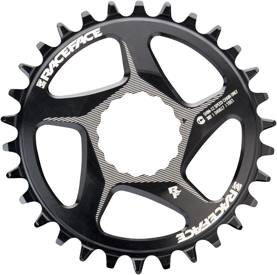 RaceFace Narrow Wide Direct Mount CINCH Aluminum Chainring - Shimano 12-Speed requires Hyperglide+ compatible chain 30t BLK