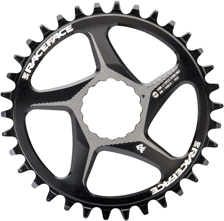 RaceFace Narrow Wide Direct Mount CINCH Aluminum Chainring - Shimano 12-Speed requires Hyperglide+ compatible chain 34t BLK