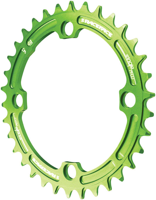 RaceFace Narrow Wide Chainring: 104mm BCD 32t Green-Goodwynn's