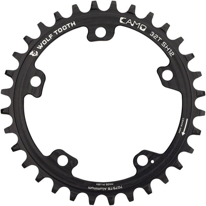 Wolf Tooth CAMO Aluminum Chainring - 30t Wolf Tooth CAMO Mount Requires 12-Speed Hyperglide+ Chain BLK