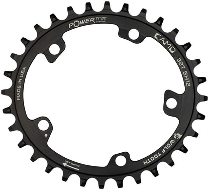 Wolf Tooth CAMO Aluminum Elliptical Chainring - 32t Wolf Tooth CAMO Mount Requires 12-Speed Hyperglide+ Chain BLK