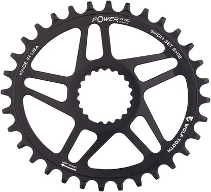 Wolf Tooth Elliptical Direct Mount Chainring - 32t Shimano Direct Mount Boost 3mm Offset Requires 12-Speed Hyperglide+ Chain BLK