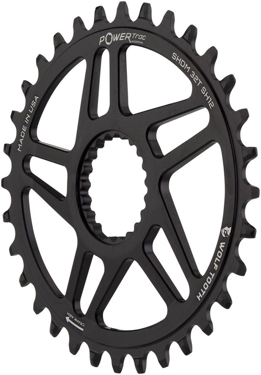 Wolf Tooth Elliptical Direct Mount Chainring - 32t Shimano Direct Mount Boost 3mm Offset Requires 12-Speed Hyperglide+ Chain BLK-Goodwynn's